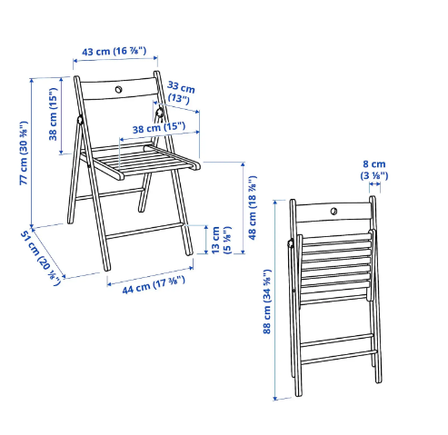 NỘI THẤT THÔNG MINH GHẾ GẤP FRÖSVI IKLEA - GỖ SỒI