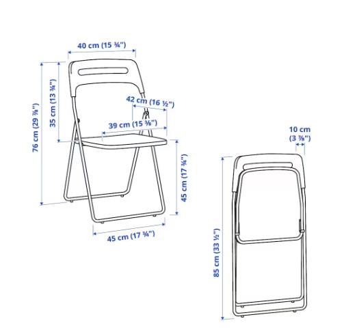 GHẾ GẤP THÔNG MINH NISSE IKEA - TRẮNG