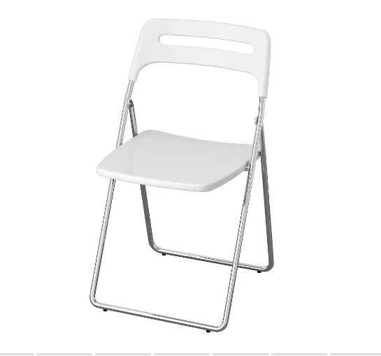 SET BÀN 2 GHẾ PHÒNG ĂN MELLTORP / NISSE IKEA - TRẮNG CROM 75x75 cm