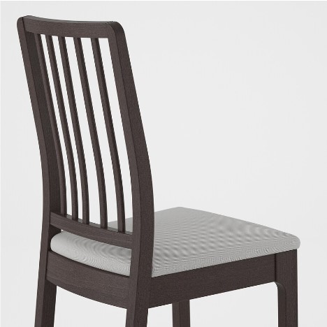 GHẾ GỖ BỌC NỆM EKEDALEN IKEA - NÂU SẪM/XÁM NHẠT