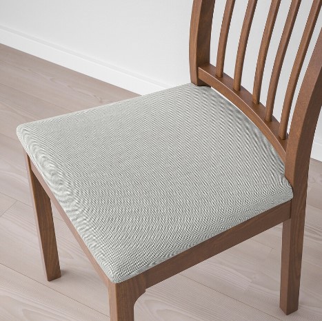 GHẾ GỖ BỌC NỆM EKEDALEN IKEA - NÂU/XÁM NHẠT