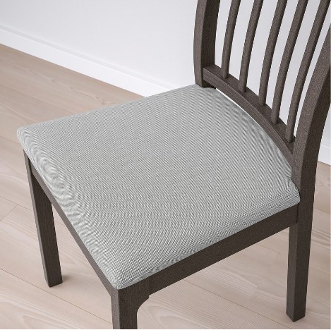 GHẾ GỖ BỌC NỆM EKEDALEN IKEA - NÂU SẪM/XÁM NHẠT