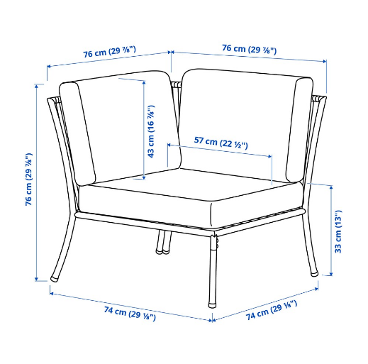 SOFA GÓC CÓ ĐỆM SEGERÖN IKEA - TRẮNG/BE