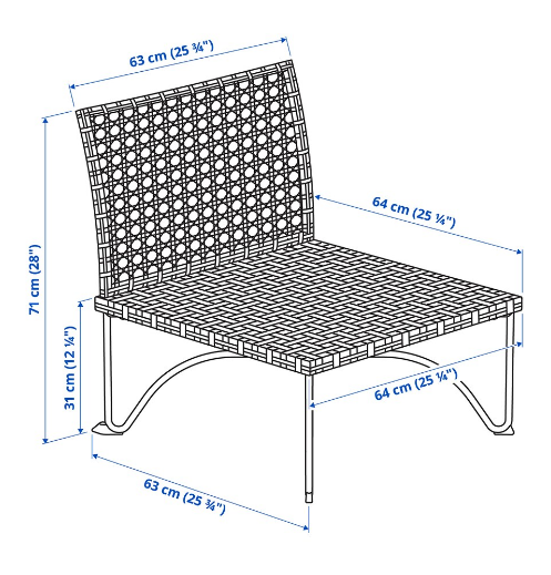 GHẾ 1 CHỖ NGOÀI TRỜI JUTHOLMEN IKEA - NÂU XÁM ĐẬM