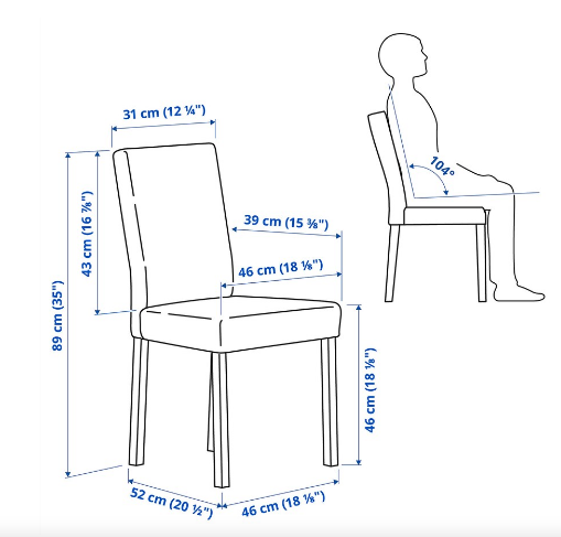 GHẾ KÄTTIL IKEA - ĐEN XÁM ĐẬM