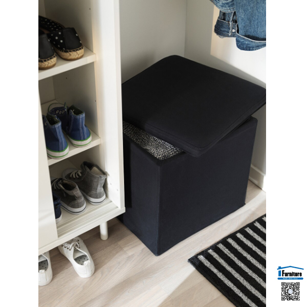 GHẾ KẾT HỢP HỘP LƯU TRỮ BOSNÄS IKEA - Màu đen