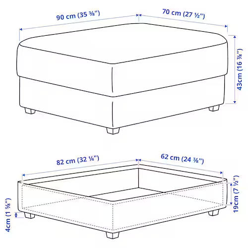 GHẾ KẾT HỢP HỘP LƯU TRỮ KIVIK IKEA - NÂU ĐẬM