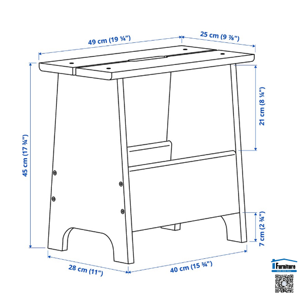 GHẾ LƯU TRỮ PERJOHAN IKEA - Màu gỗ