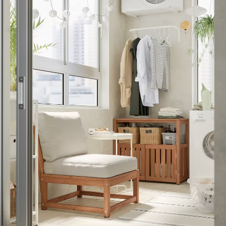 GHẾ THƯ GIÃN CÓ NỆM NGOÀI TRỜI NÄMMARÖ IKEA - NÂU NHẠT
