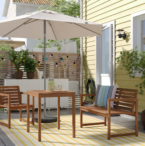 GHẾ DÀI CÓ TỰA LƯNG NGOÀI TRỜI NÄMMARÖ IKEA - NÂU NHẠT