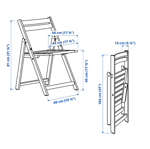 GHẾ GẤP NGOÀI TRỜI NÄMMARÖ IKEA - NÂU NHẠT