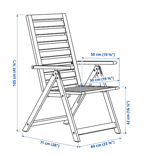 GHẾ NGẢ NGOÀI TRỜI NÄMMARÖ IKEA - NÂU NHẠT