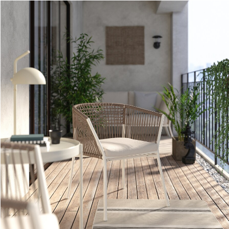 GHẾ NGOÀI TRỜI SEGERÖN IKEA - TRẮNG/BE