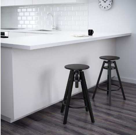 GHẾ QUẦY BAR DALFRED IKEA - ĐEN 63-74 cm