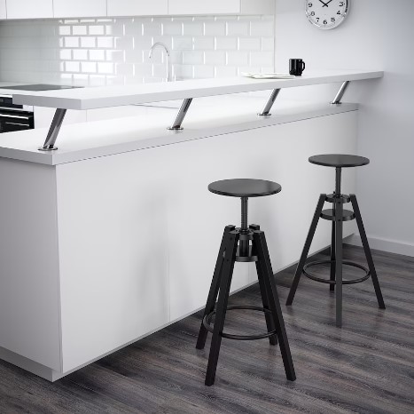 GHẾ QUẦY BAR DALFRED IKEA - ĐEN 63-74 cm