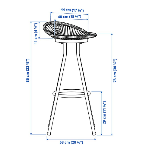 GHẾ QUẦY BAR NGOÀI TRỜI SEGERÖN IKEA - TRẮNG/BE