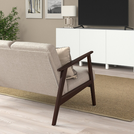 GHẾ SOFA 3 CHỖ EKENÄSET IKEA - BE NHẠT