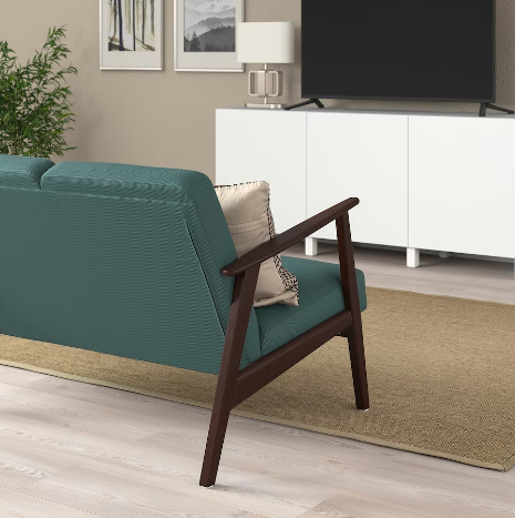 GHẾ SOFA 3 CHỖ EKENÄSET IKEA - XÁM XANH NGỌC