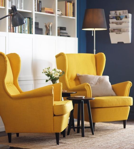 GHẾ SOFA STRANDMON IKEA - MÀU VÀNG