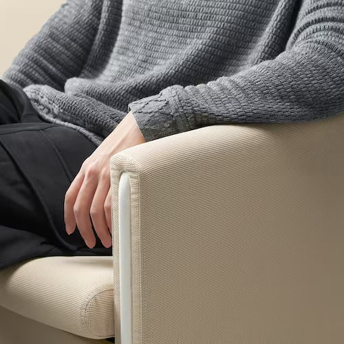 GHẾ SOFA 2 CHỖ VACKERBY IKEA - BE XÁM