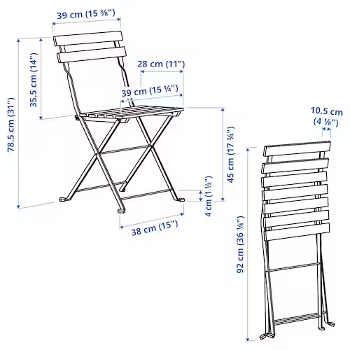 GHẾ NGOÀI TRỜI TÄRNÖ IKEA - NÂU / ĐEN