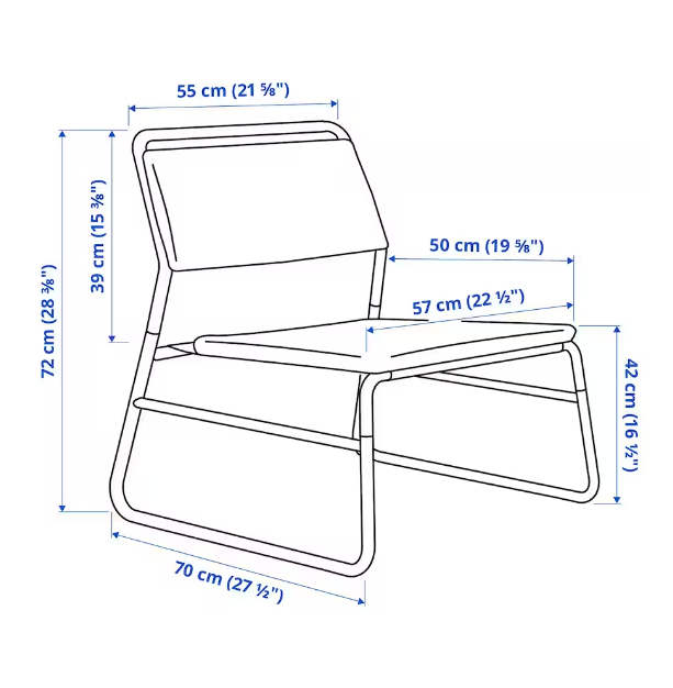GHẾ THƯ GIÃN LINNEBACK IKEA - XANH ÔLIU