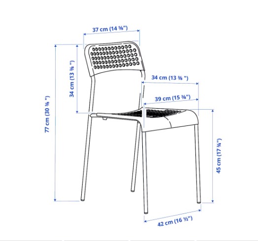 GHẾ TỰA ADDE IKEA - MÀU ĐỎ