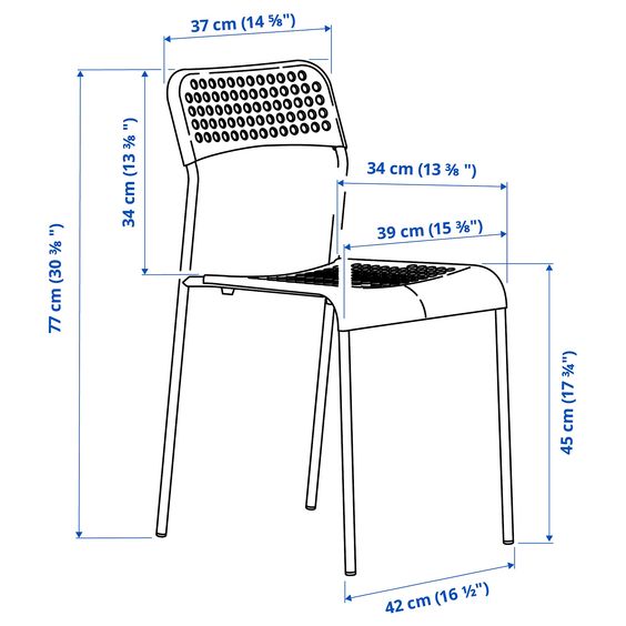 GHẾ TỰA ADDE IKEA - MÀU TRẮNG