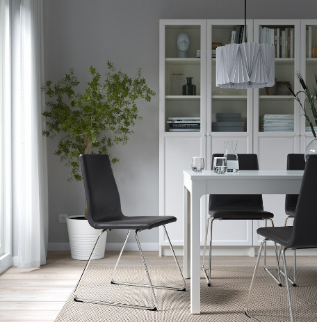 GHẾ TỰA LILLÅNÄS IKEA - MẠ CROM/ĐEN BÓNG