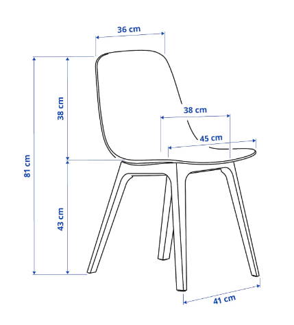 GHẾ TỰA ODGER IKEA - Than antraxit