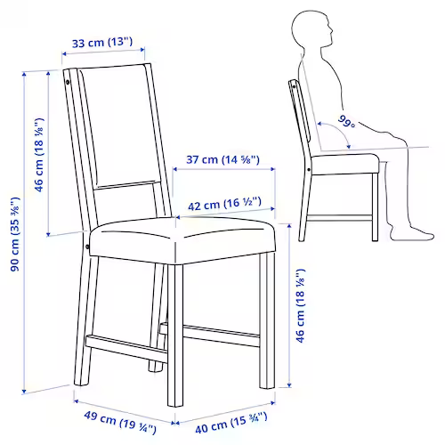 GHẾ TỰA STEFAN IKEA - NÂU ĐEN