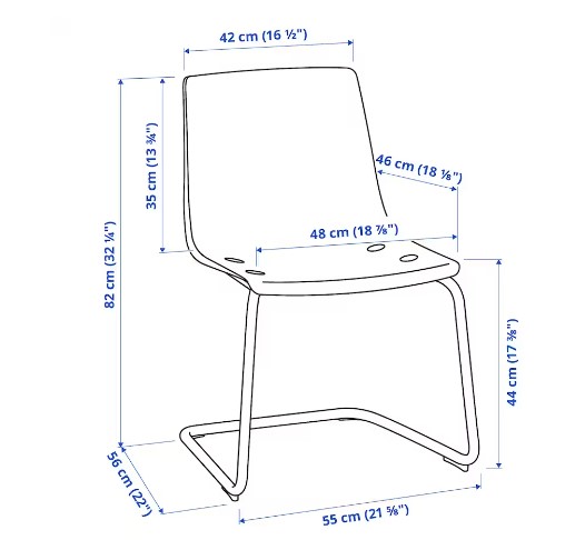 GHẾ TỰA TOBIAS IKEA - XÁM