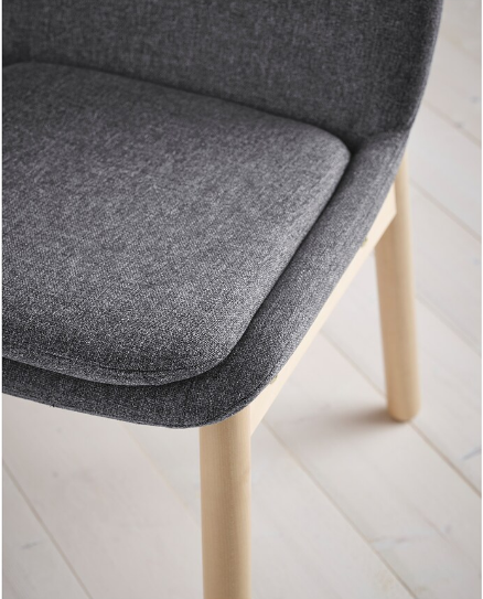 GHẾ TỰA CÓ ĐỆM VEDBO IKEA - XÁM