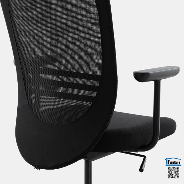 GHẾ VĂN PHÒNG CÓ TAY VỊN FLINTAN IKEA - ĐEN