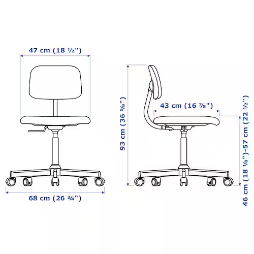 GHẾ XOAY BLECKBERGET IKEA - XÁM ĐẬM