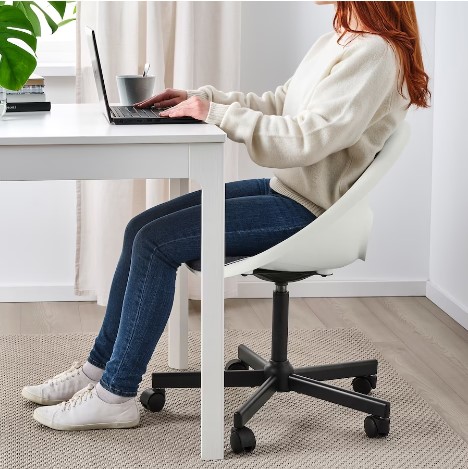 GHẾ XOAY CÓ ĐỆM LOBERGET / MALSKÄR IKEA - TRẮNG / ĐEN / XÁM ĐẬM