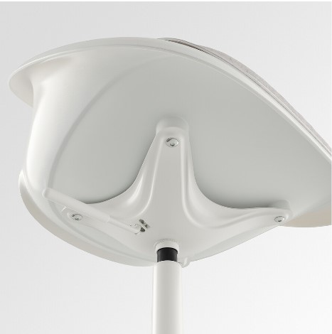 GHẾ XOAY CÓ ĐỆM LOBERGET / MALSKÄR IKEA - TRẮNG / XÁM NHẠT