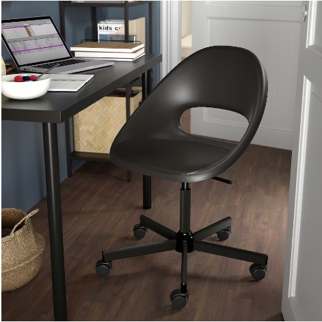 GHẾ XOAY ELDBERGET / MALSKÄR IKEA - XÁM ĐẬM / ĐEN