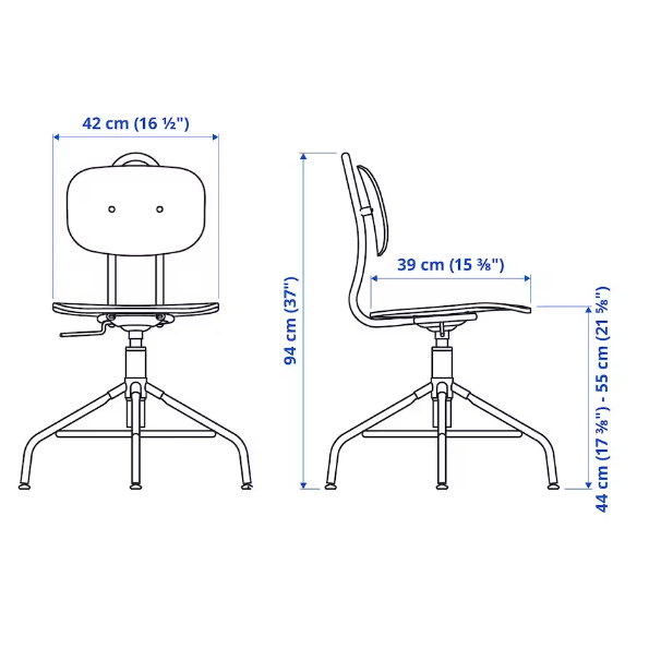 GHẾ XOAY KULLABERG IKRA - SỒI/ĐEN