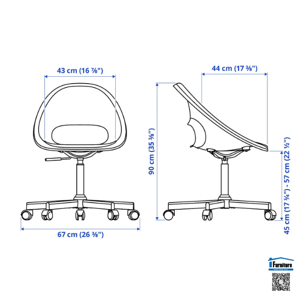 GHẾ XOAY LOBERGET / MALSKÄR IKEA - TRẮNG