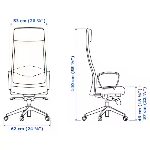 GHẾ XOAY VĂN PHÒNG MARKUS IKEA - XÁM NHẠT