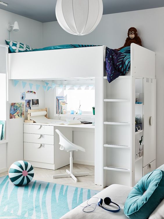 GHẾ XOAY TRẺ EM LOBERGET IKEA - TRẮNG