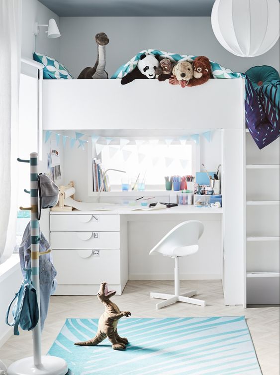 GHẾ XOAY TRẺ EM LOBERGET IKEA - TRẮNG