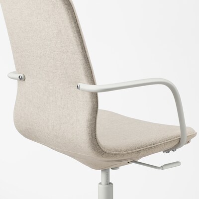 GHẾ VĂN PHÒNG CÓ TAY VỊN LÅNGFJÄLL IKEA - BE / TRẮNG