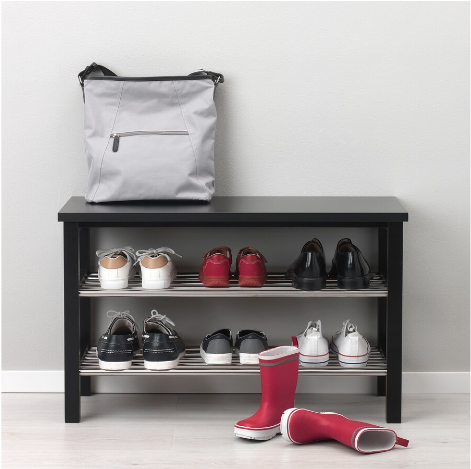 GIÁ ĐỂ GIẦY TJUSIG IKEA - ĐEN 81x34x50 cm