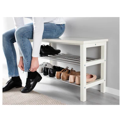 GIÁ ĐỂ GIẦY TJUSIG IKEA - TRẮNG 81x34x50 cm