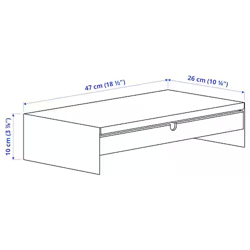 GIÁ ĐỠ MÀN HÌNH CÓ NGĂN KÉO ELLOVEN IKEA - XÁM ĐEN