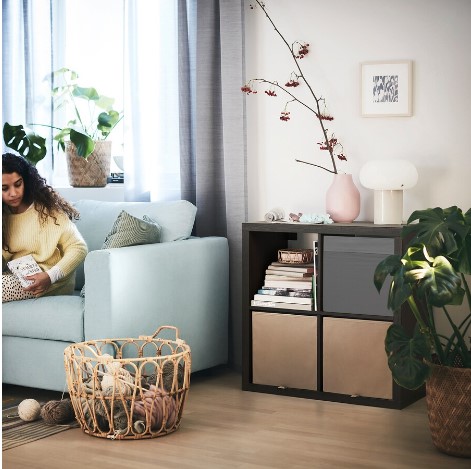 BỘ GIÁ ĐỠ KALLAX IKEA - MÀU SỒI 77x77 cm