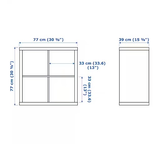 BỘ GIÁ ĐỠ KALLAX IKEA - TRẮNG 77x77 cm