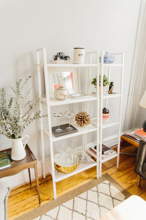 GIÁ KỆ ĐA NĂNG 4 TẦNG NHỎ LERBERG IKEA - TRẮNG 35x148 cm